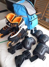 K2 Skate Damen Alexis 80 Inlineskates Set mit Gelenkschoner und Tasche wie NEU