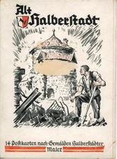 Set von 14 AK im Umschlag von Alt Halberstadt, Künstler Walter Gemm - 36675