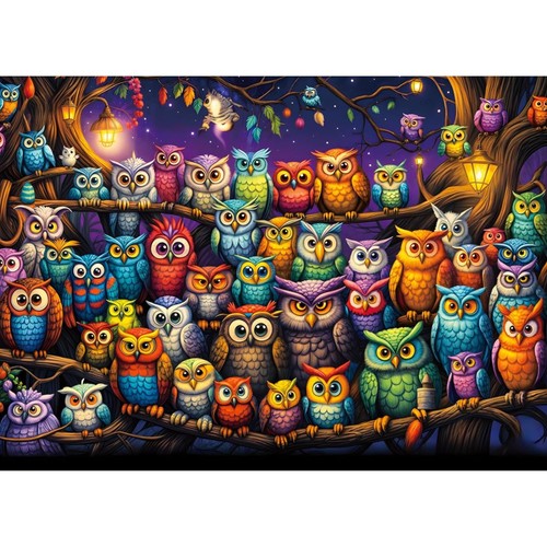 Puzzle 1000 teile eulenfamilie - puzzle,