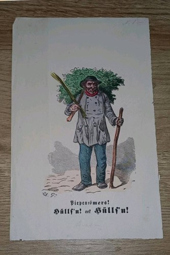 Alter handcolorierter druck - alter,