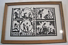 Scherenschnitt Märchen u.a. Zwerge Schneewittchen Dornröschen Holzrahmen - Rarit