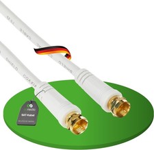 SAT Kabel F-Stecker Antennenkabel Satelliten Anschluss Koaxial Kabel 4K UHD weiß