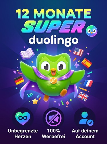 Duolingo super monate - super, 12