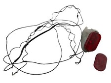 Oldtimer Rücklicht Rot Fahrrad inkl. langen Beleuchtungskabeln Haken Grau Ersatz