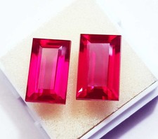 Zertifiziert Natürliche Rubin Baguetteschliff Paar 8 Zu 10 Karat Lose Edelstein
