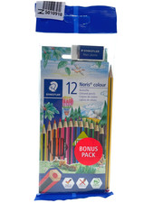 12 x Staedtler Farbstifte Set Noris Colour Farbstifte + 1 Radierer und Bleistift