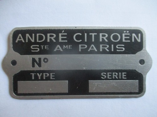 Typenschild schild citroen - typenschild,