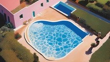 Drohne Malerei Pool Beach Mid