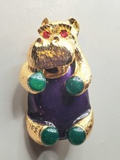 Vintage Purple Enamel Happy