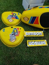 Büffeltank Set mit Seitendeckel für Simson S50 S51, Schwefelgelb, 