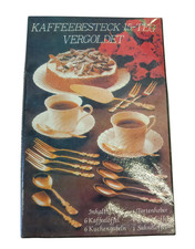 Kaffeebesteck vergoldet Set Teelöffel Kuchenkabel Tortenheber Zuckerlöffel