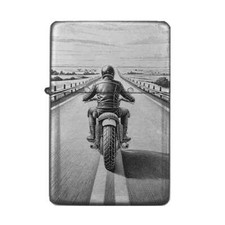Motorrad Feuerzeug Biker Motivl Lasergravur + Gravurtext personalisierbar