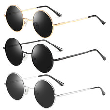 Retro Vintage Sonnenbrille rund Hippie Brille für Herren Damen Sonnenbrillen