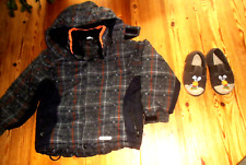 Hausschuhe Gr. 26 Filz Walkstoff, Jacke Steppjacke Gr. 116 Jungen braun
