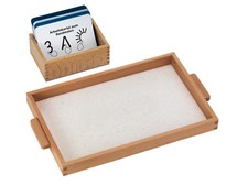 Lerntablett perfekt Sandmalen mit Sand und gr. Arbeitskartei Montessori-Material