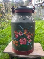 Alte Milchkanne mit Deckel bemalt 20 Ltr