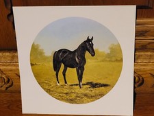 Bild - Druck "schwarzes Pferd", rund, 20 cm