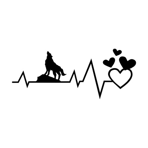 Wolf herzschlag aufkleber - wolf,