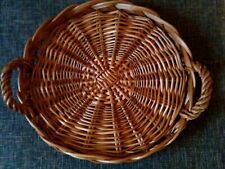 2 Korbtablett Serviertablett Korbplatte Brotkorb Geschenkkorb Tablett Weide 