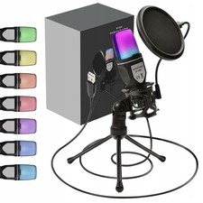 USB Gaming Mikrofon PC Kondensatormikrofon mit Ständer & Popfilter Tischmikrofon