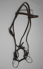 Zaumzeug mit Gebiss ,  Lederzaum / Trense , Dunkelbraun Leder , Pferde Reiten
