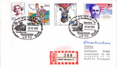 Brief sst tag der - r-brief, briefmarke