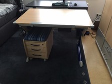 KETTLER Kinder/Jugend Schreibtisch und Rollcontainer - Buche/blau