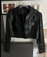 Amisu Damen Lederjacke (Größe 40) Neu Ohne Etikett Schwarz
