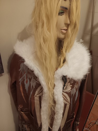 Imitation wildleder fellmantel - wildleder,
