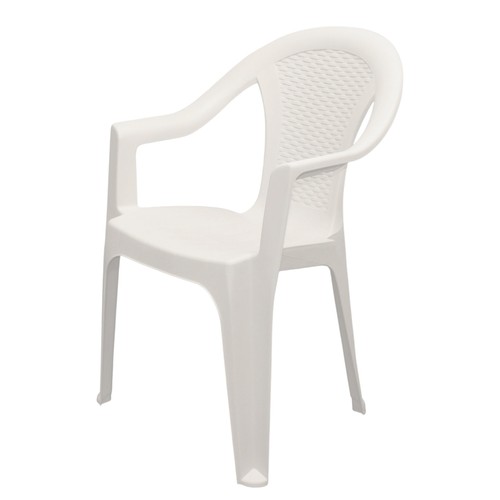 Gartenstuhl weiß rattan - -,