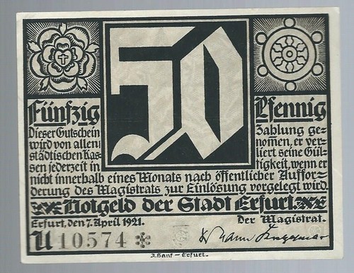 Notgeld erfurt stadt - notgeld,