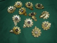12 alte Klemm-Kerzenhalter für Christbaum Christbaumschmuck gold-farben filigran