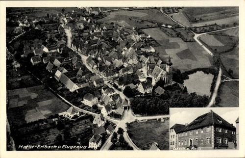 Markt erlbach in - ak,