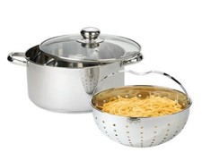 Edelstahl Nudeltopf 24 cm BEYOND® Bratentopf Glasdecke Siebeinsatz II Wahl 12679