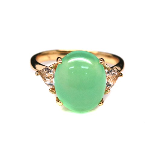 Grüner chrysopras beryll - grüner, ring