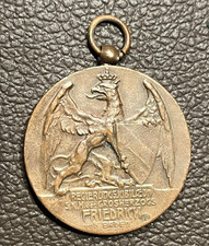 Alte Bronze Medaille Großherzog Friedrich Königreich Baden Jubiläum Vogel Greif