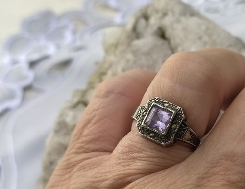 Ring silber mit amethyst - silber,