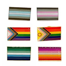 LGBT-Pins Rechteck 25mm Pride Anstecker Brosche für den CSD LSBTTIQ  Gay Pins