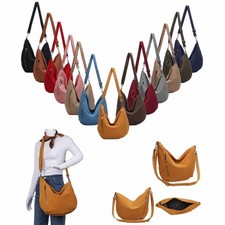 DAMEN TASCHE Crossbody MOON Bag Cordtasche Runde Umhängetasche Shopper Halbmond 