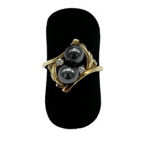 585/- 14kt Gold Ring,schwarze