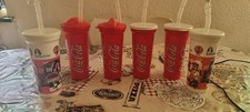 6x Coca Cola Becher mit Deckel