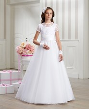 Kommunionkleid Spitze Reifrock