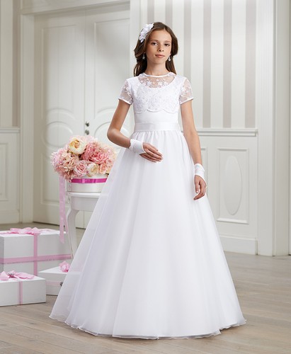 Kommunionkleid spitze reifrock - spitze,