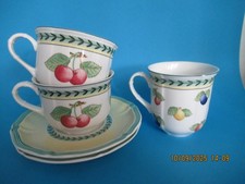 French Garden Fleurence 2 Kaffee- oder Teetassen 350 ml mit Untertassen und 1 sc