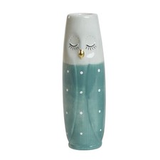 Vase Eule grau/aqua