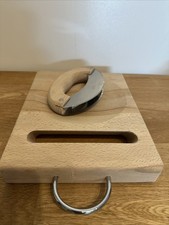 Wiegemesser mit Schneidebrett – Holz/Edelstahl – Neu - Kräuter-Schneidebrett