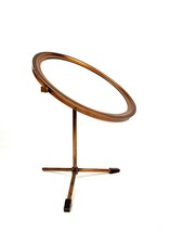 Atemberaubender Mid Century großer Design Dreibein Schreibtisch Kosmetikspiegel Kupfer Italien 1960 