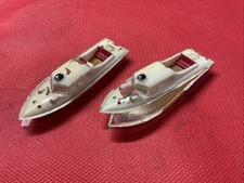 2 Stück Busch Plastic H0 Schwimm-Modell Motorboot mit Molekular-Antrieb, 60er J.
