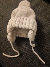 H&M Baby Wintermütze Mit Bommel Strick Grau Größe 62 / 68 - 3-6 Monate