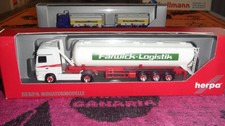 Herpa: MB Actros LH, Farwick-Logistik aus Steinfurt, Silo Sattelzug, 2Achs/3Achs